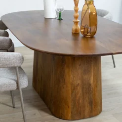 Lin Eettafel espresso Deens Ovaal 200cm