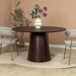 Lin Eettafel rond Espresso 130cm