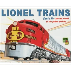Lionel trains Santa Fe - metalen bord