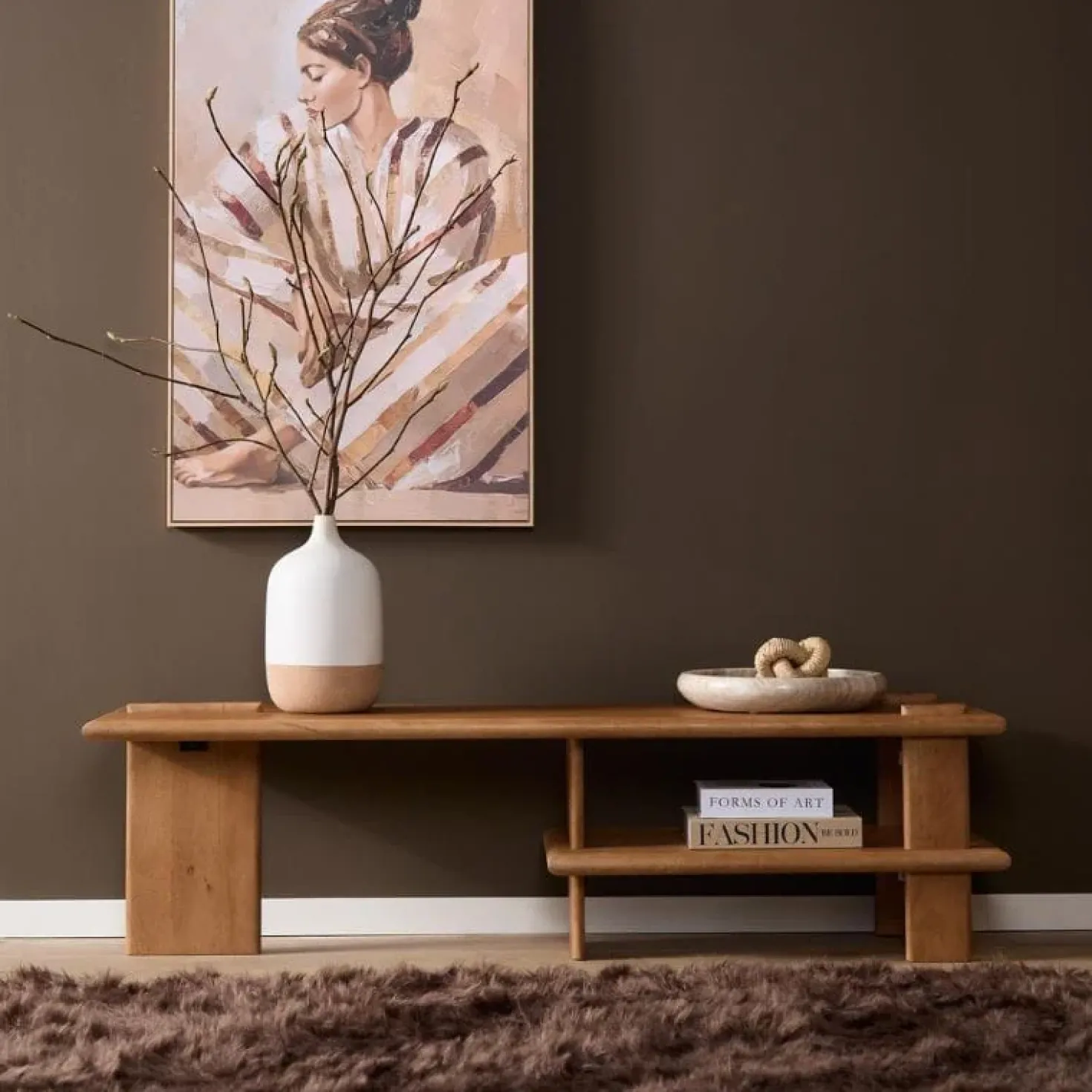 Liora Tv meubel naturel Mangohout 160 cm