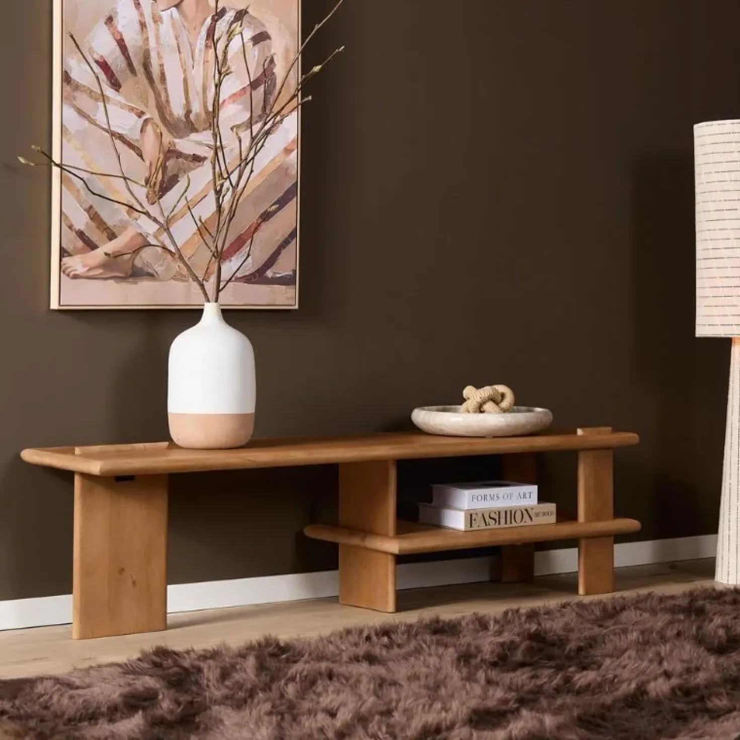 Liora Tv meubel naturel Mangohout 160 cm
