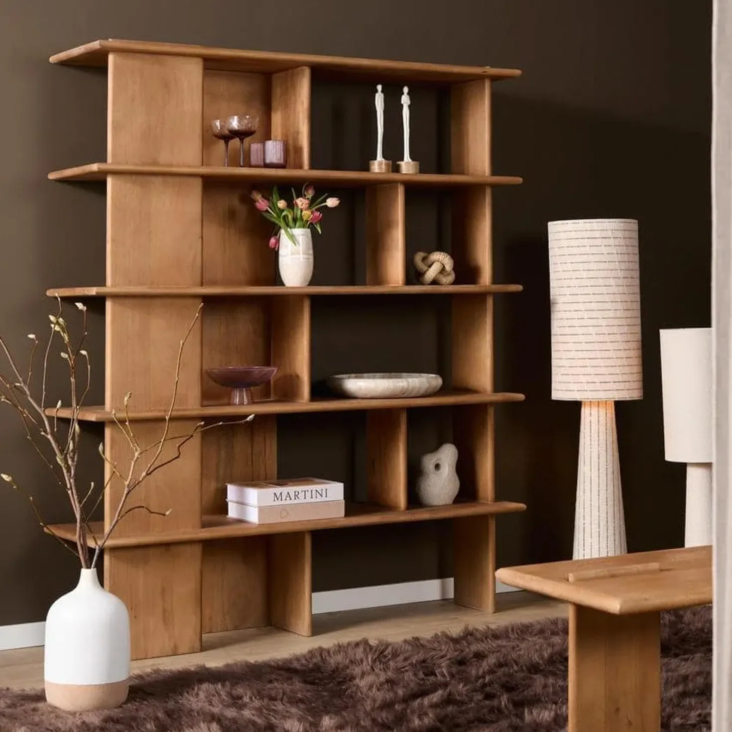 Liora Wandkast naturel Mangohout 150 cm