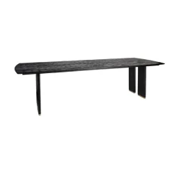 Lior Eettafel Zwart Goudpoot 200cm