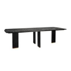 Lior Eettafel Zwart Goudpoot 240cm