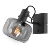 Lior 1-lichts Wandlamp Zwart Smoke Glas