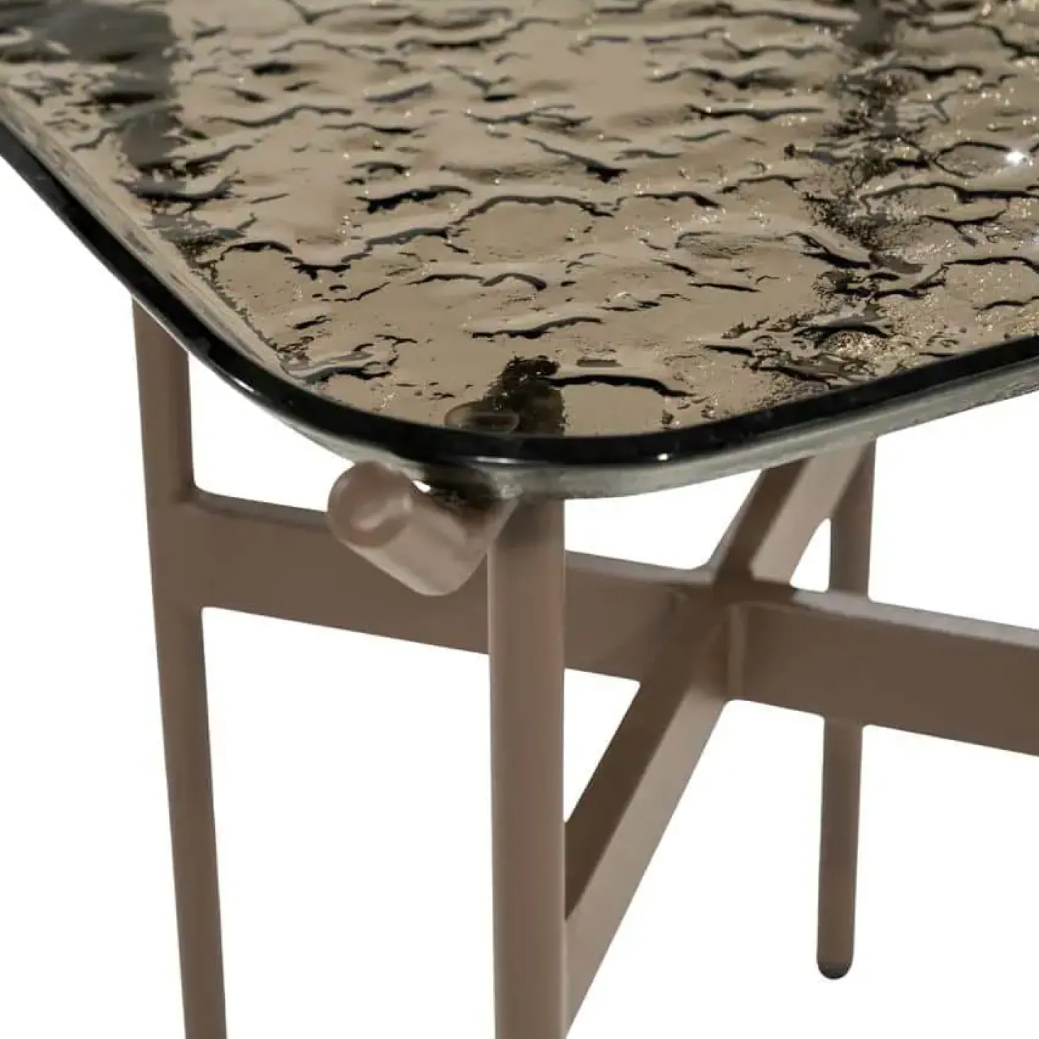 Liri Bijzettafel Bruin glas 43cm