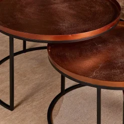 Litan salontafel rond roest set van 3