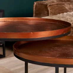 Litan salontafel rond roest set van 3