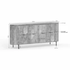 Livia Dressoir Taupe 210cm