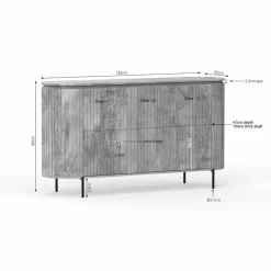 Livia Dressoir Taupe 165cm