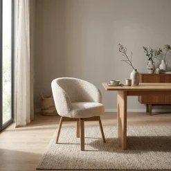 Livia Eetkamerstoel Beige stof