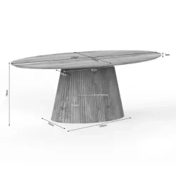 Livia Eettafel Ovaal Naturel 210cm
