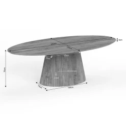 Livia Eettafel Ovaal Naturel 240cm