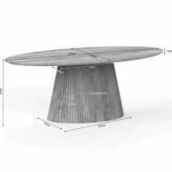 Livia Eettafel Ovaal Taupe 210cm
