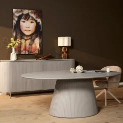 Livia Eettafel Ovaal Taupe 240cm
