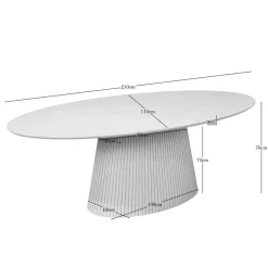 Livia Eettafel Ovaal Zand 210cm