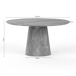 Livia Eettafel Rond Naturel 150cm