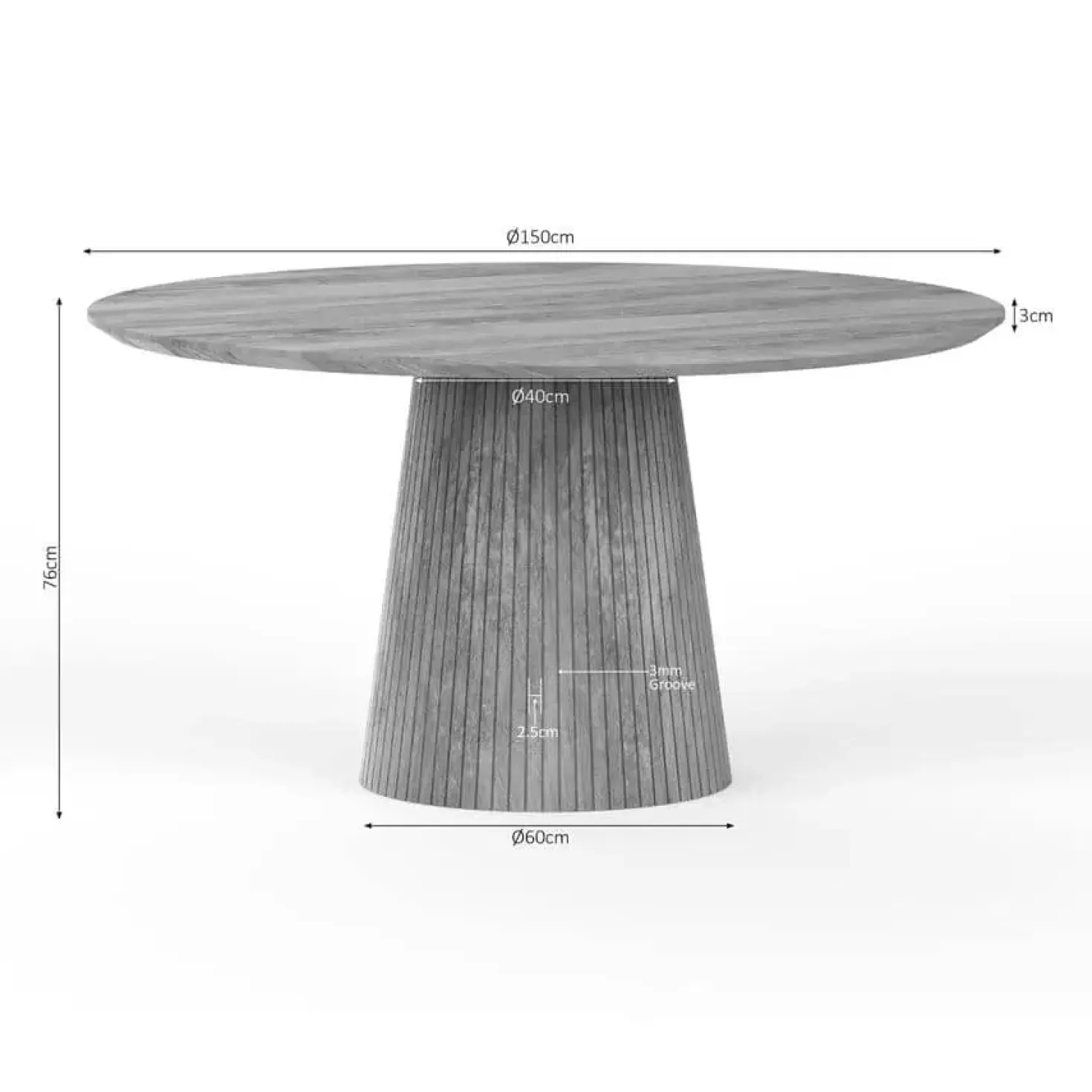 Livia Eettafel Rond Naturel 150cm