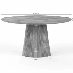 Livia Eettafel Rond Taupe 150cm