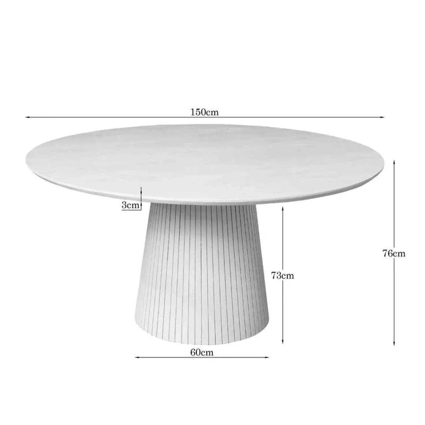 Livia Eettafel Rond Zand 150cm