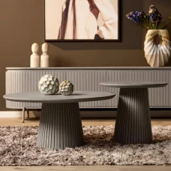 Livia Salontafel Rond Taupe 80cm