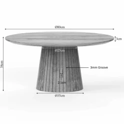 Livia Salontafel Rond Taupe 80cm