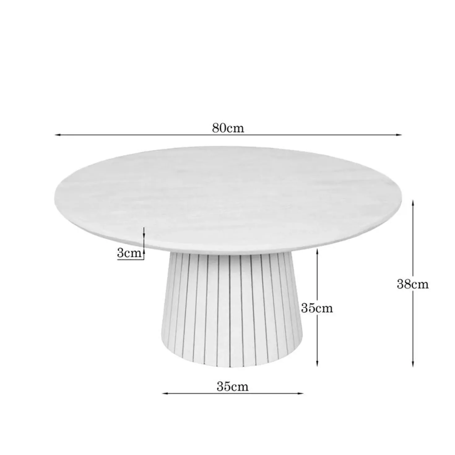 Livia Salontafel Rond Zand 80cm