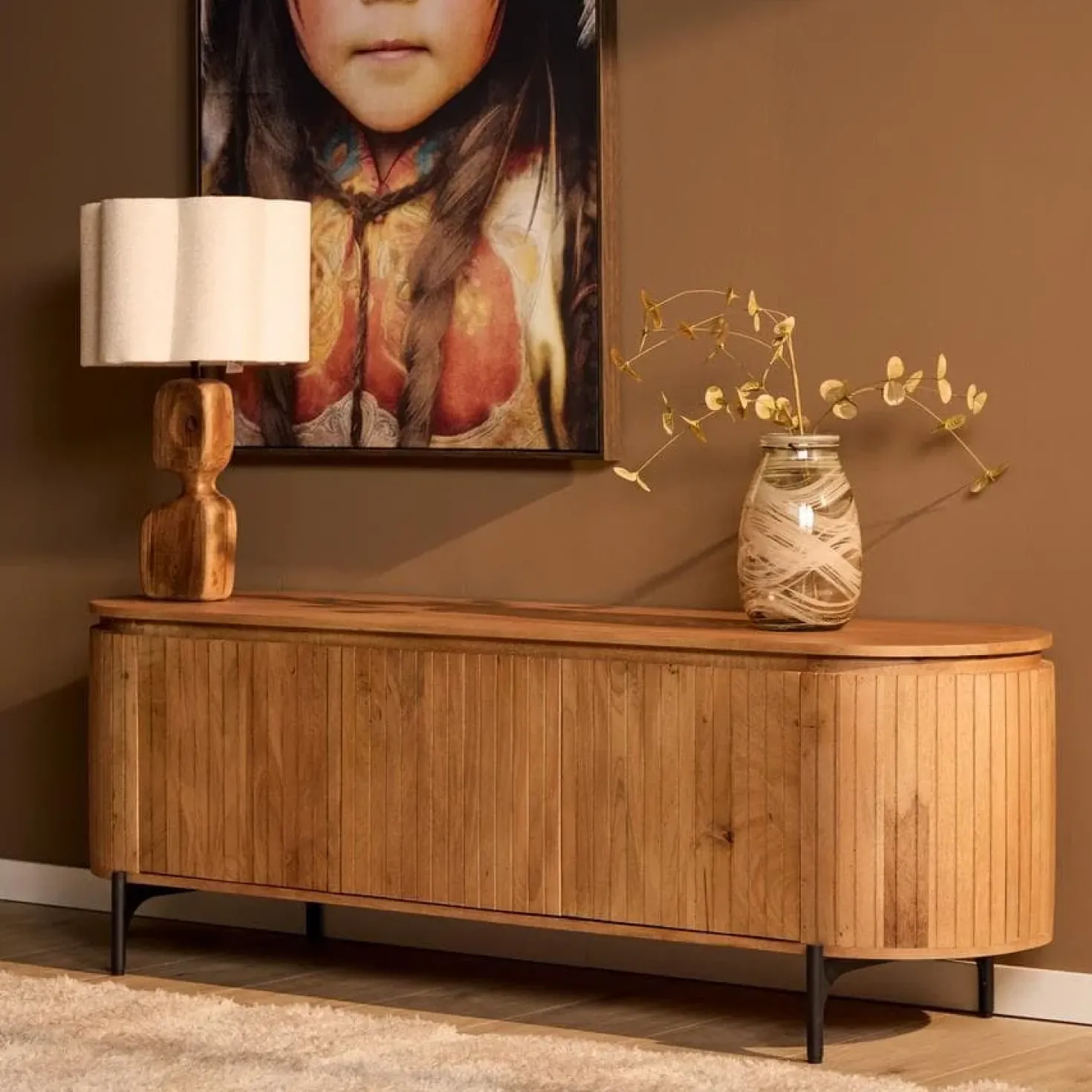 Livia Tv meubel Naturel 165cm