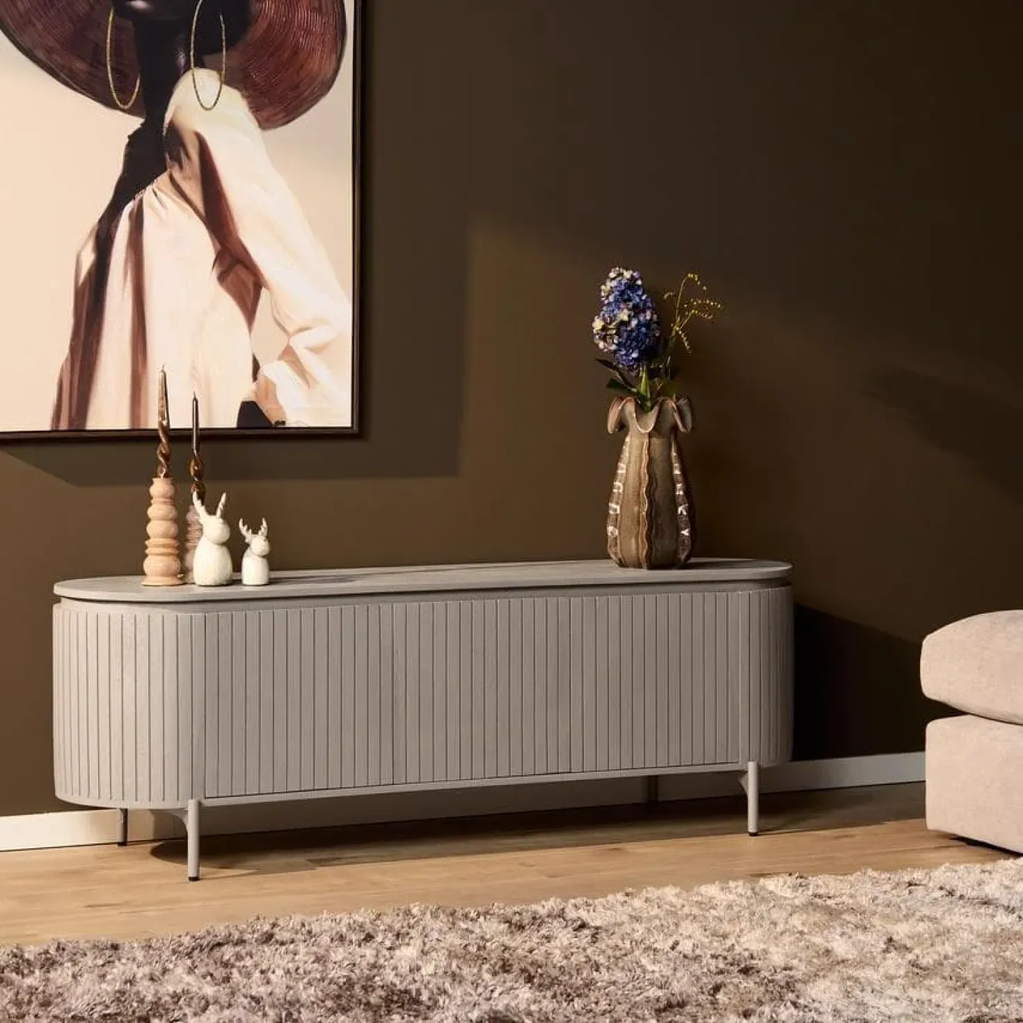 Livia Tv meubel Taupe 165cm