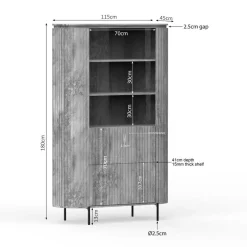 Livia Wandkast Taupe 115cm
