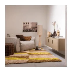 Loft 2-lichts Vloerlamp metaal/bouclé naturel met stippen