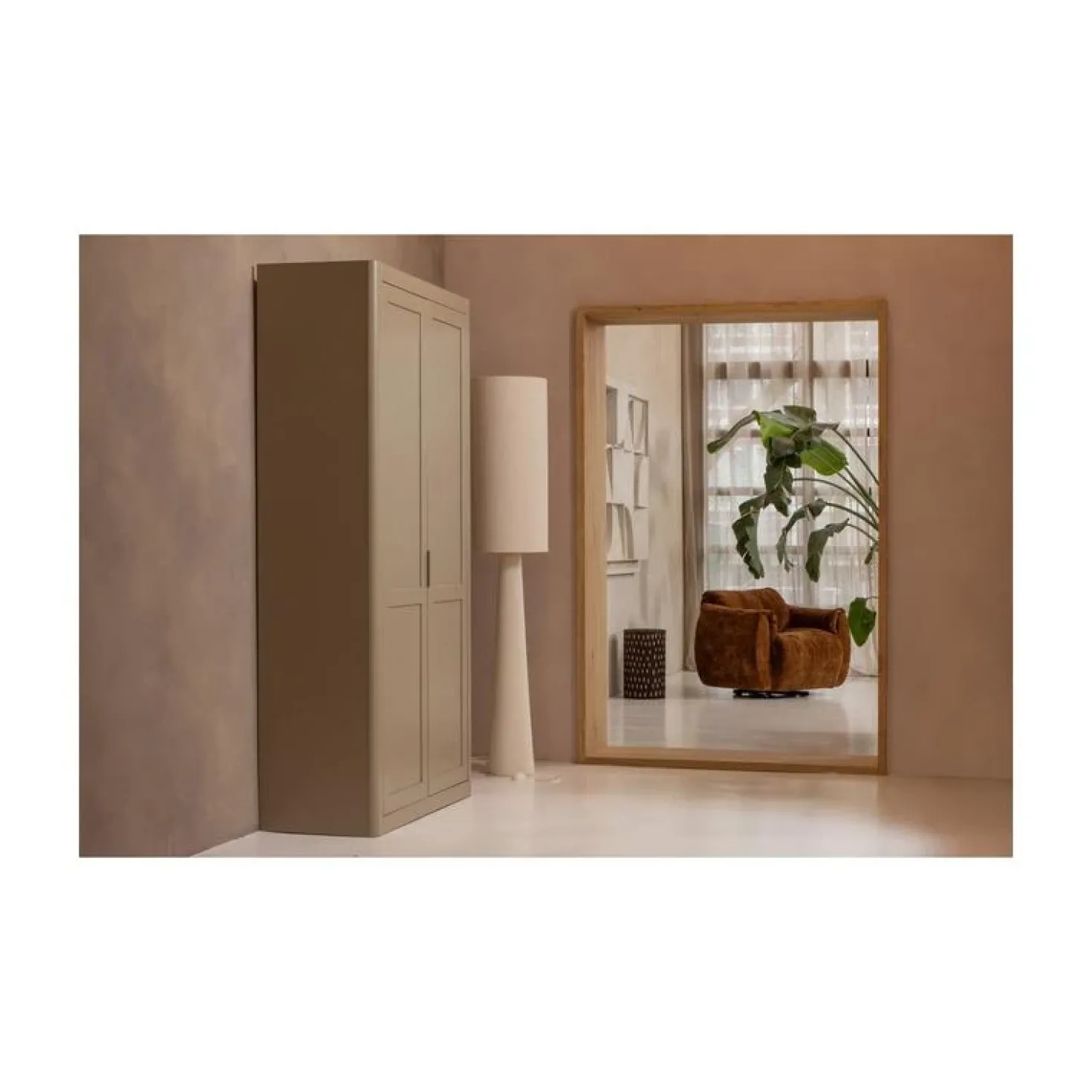 Loft 2-lichts Vloerlamp XL metaal/bouclé naturel