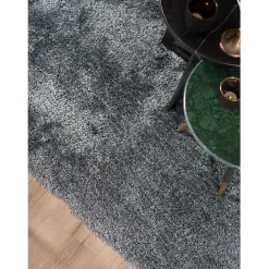 Loga vloerkleed hoogpolig petrol