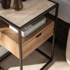 Lois Nachtkastje 1 lade Travertine 40cm