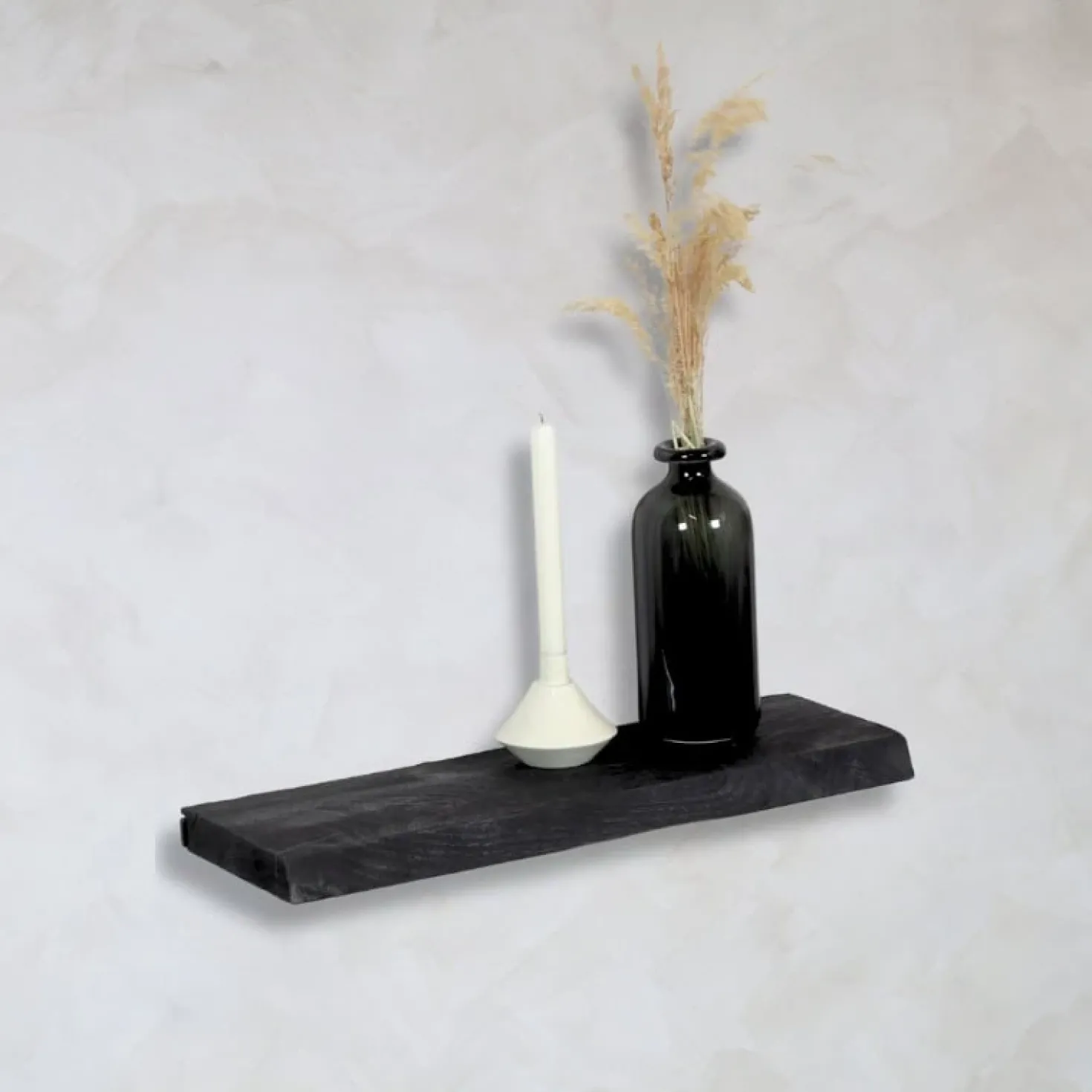 Londo wandplank zwevend Zwart Mangohout 60cm