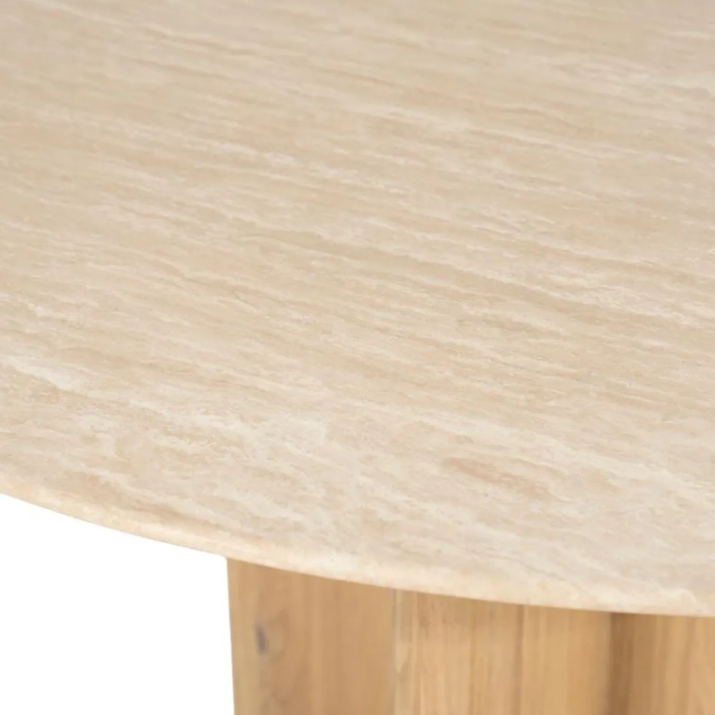 Lova Eettafel Rond Naturel travertin 130cm