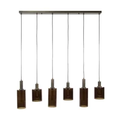 Luca 6-lichts Hanglamp Bruin