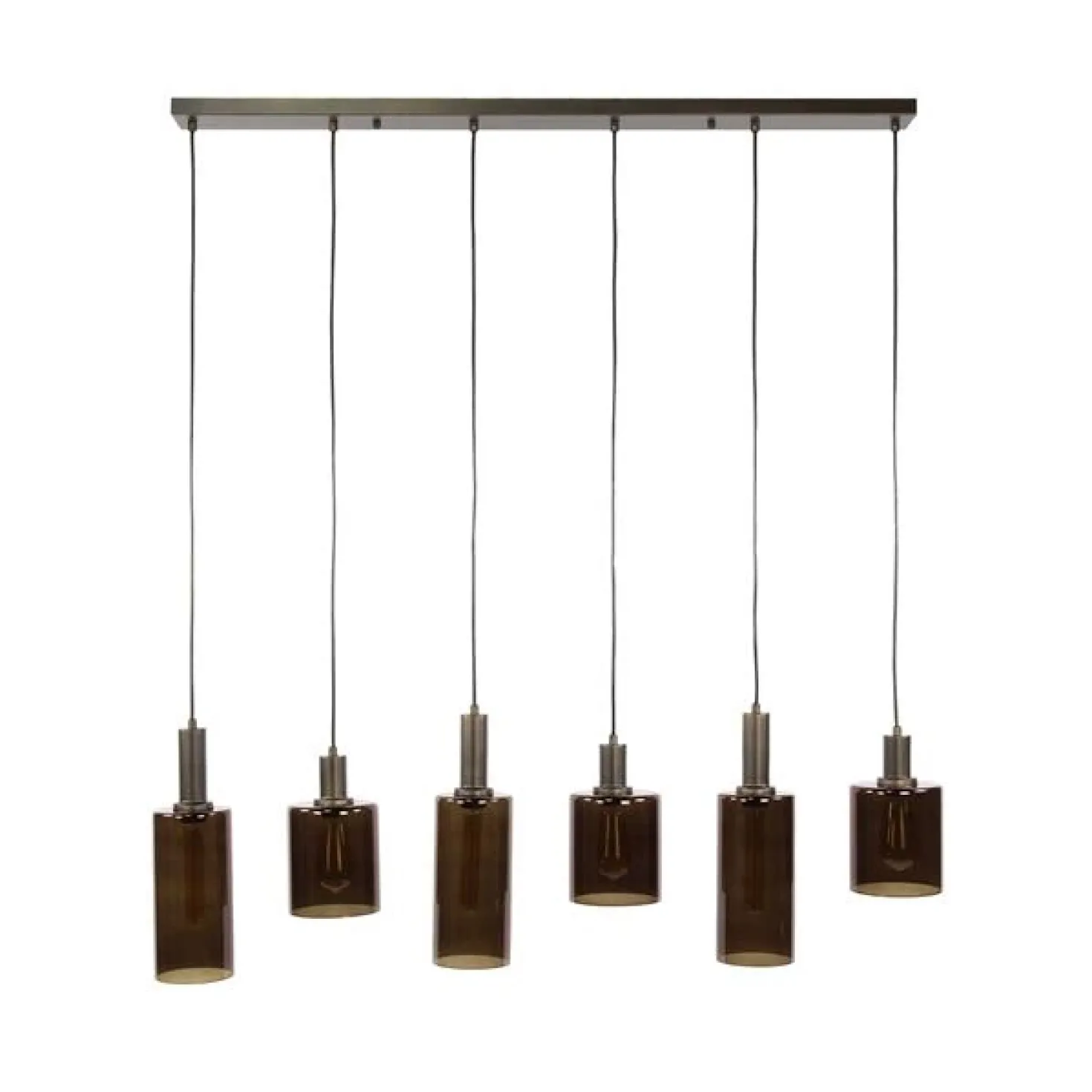 Luca 6-lichts Hanglamp Bruin