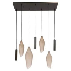 Lucario 7-lichts Hanglamp bruin-frosted