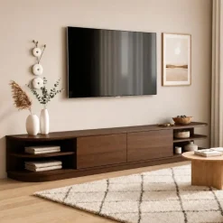 Luca Staand Tv meubel Walnoot 220 cm