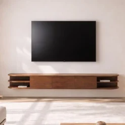 Luca zwevend Tv meubel Walnoot 250 cm