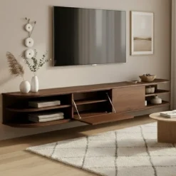 Luca zwevend Tv meubel Walnoot 190 cm