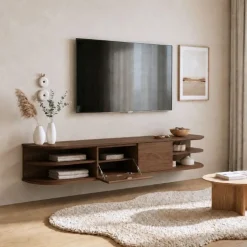 Luca zwevend Tv meubel Walnoot 160 cm