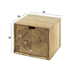 Lugano Zwevend Nachtkastje Acaciahout naturel 35cm