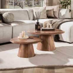 Luna Salontafel set van 2 rond Acaciahout