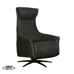 Lund Elektrische Fauteuil Antraciet Microleder