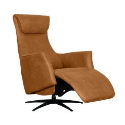 Lund Elektrische Fauteuil Cognac Microleder