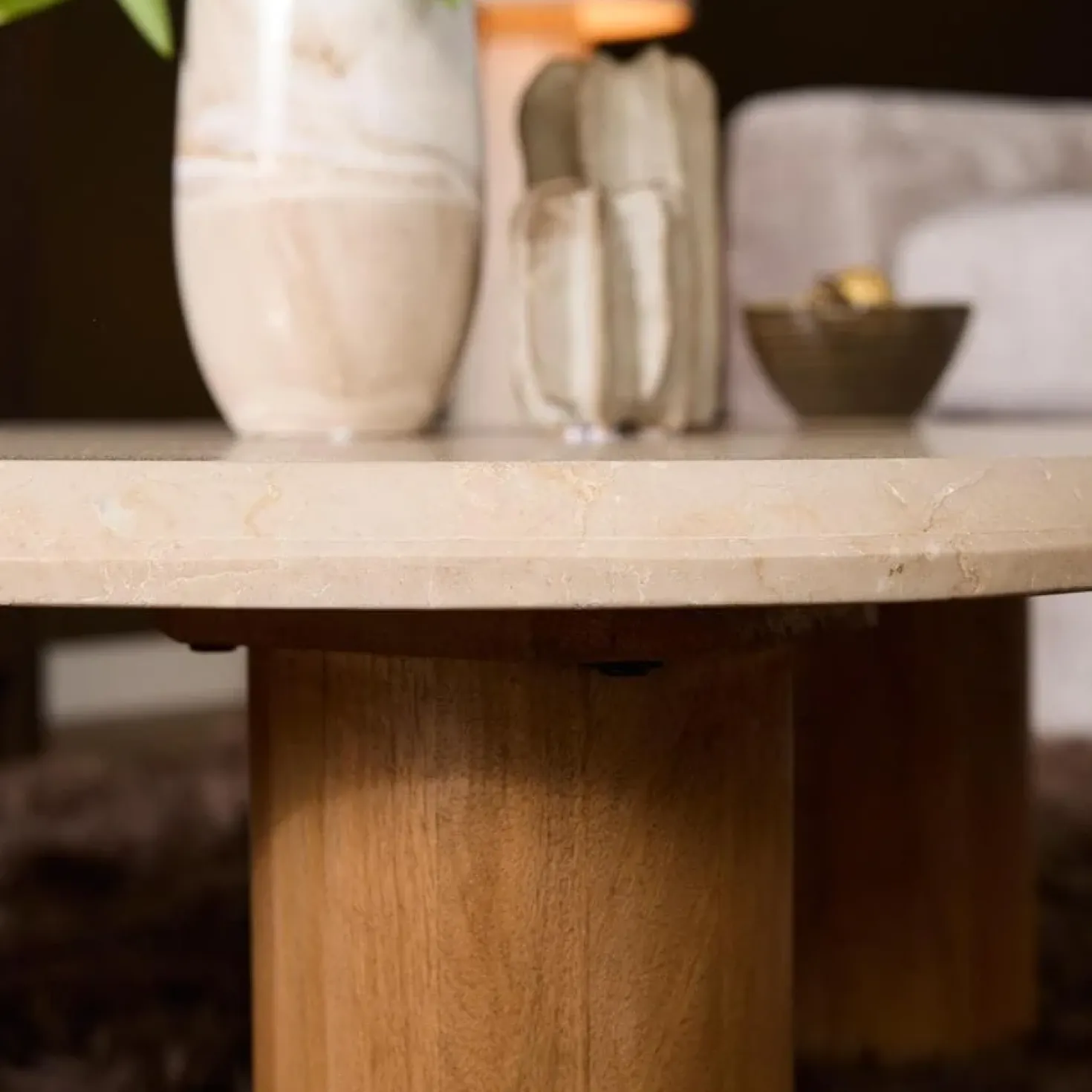 Lunea Salontafel Creme Marmer 60 cm