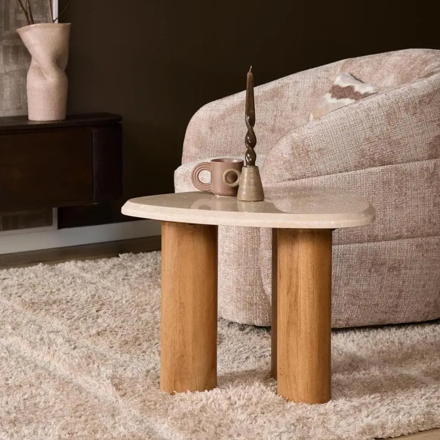 Lunea Salontafel Creme Marmer 60 cm