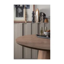 Maan Eettafel Rond MDF Walnoot 120cm